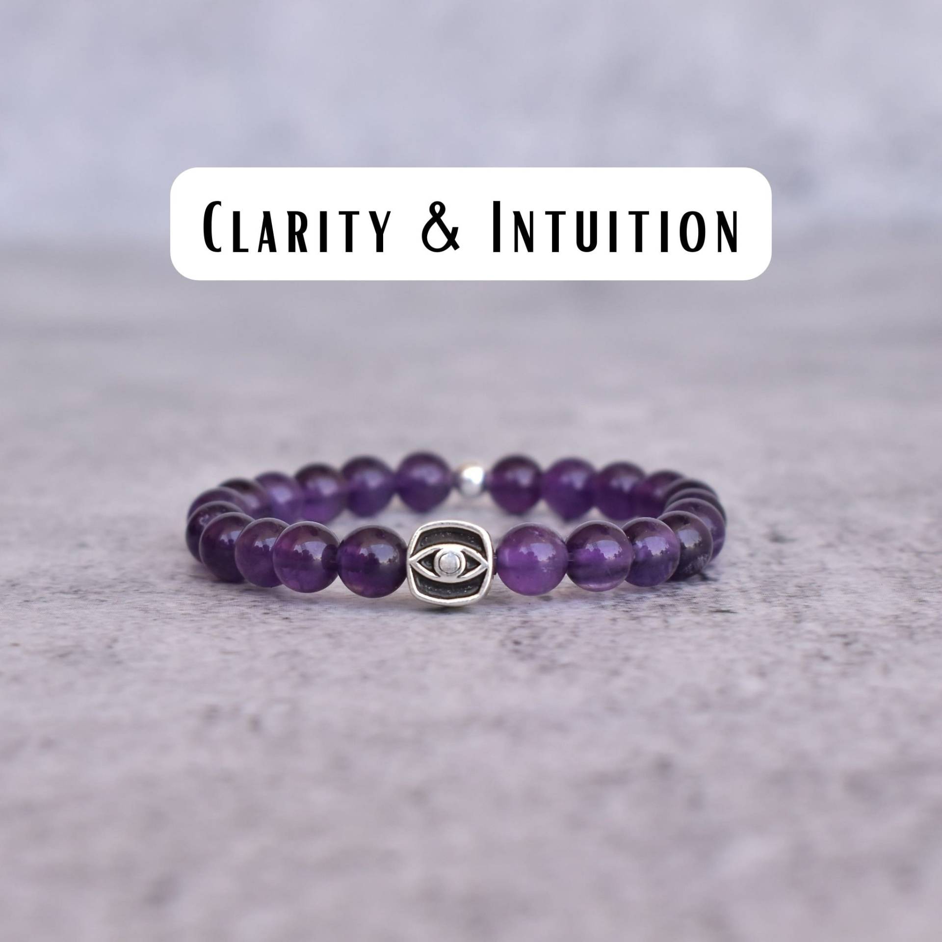 Amethyst Lotus Armband Lila Quarz Perlen Armband Für Frauen Dehnbares Den Bösen Blick Heilstein Geschenk Mutter von KeetaLuxury