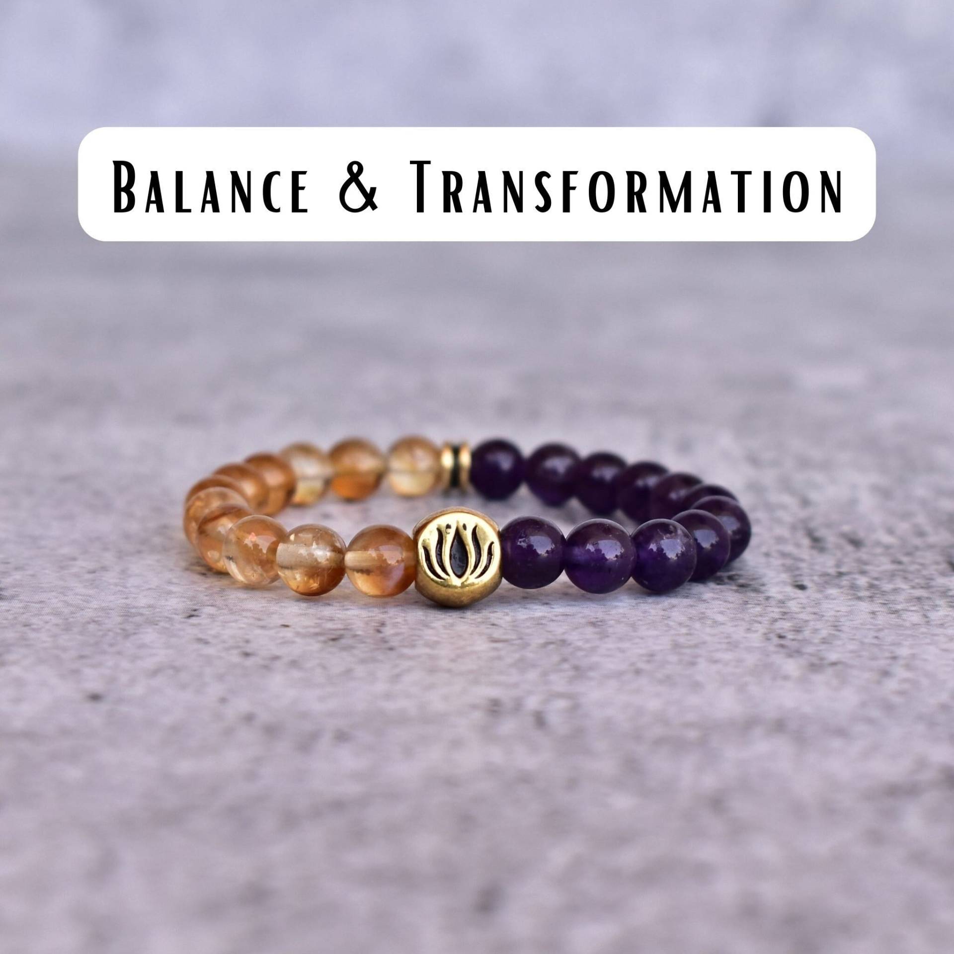 Armband Aus Amethyst Und Citrin Edelstein Für Frauen Einzigartiges Mode Sie Lotus Bettelarmband von KeetaLuxury