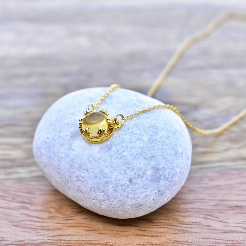 Echte Citrin Halskette, Zierliche Minimalist November Geburtsstein, Blatt Geschenk Für Sie von KeetaLuxury