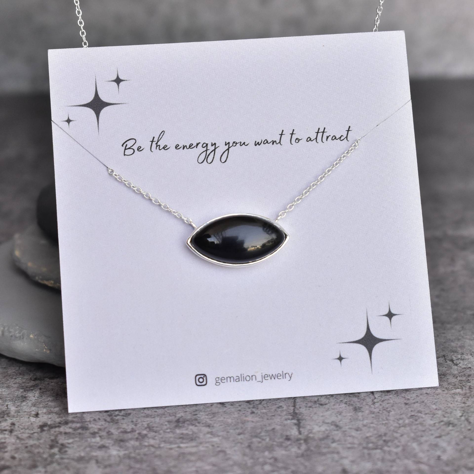 Echte Schwarze Onyx Halskette Handgefertigte Sterling Silber Schwarze Edelstein Halskette Für Frauen Brautjungfer Schmuck von KeetaLuxury