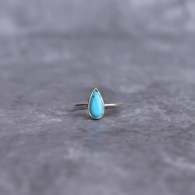 Echter Türkis Ring Schmuck Für Den Alltag Handgemachter Sterling Silber Blauer Zierlicher Edelstein Ring Frauen von KeetaLuxury