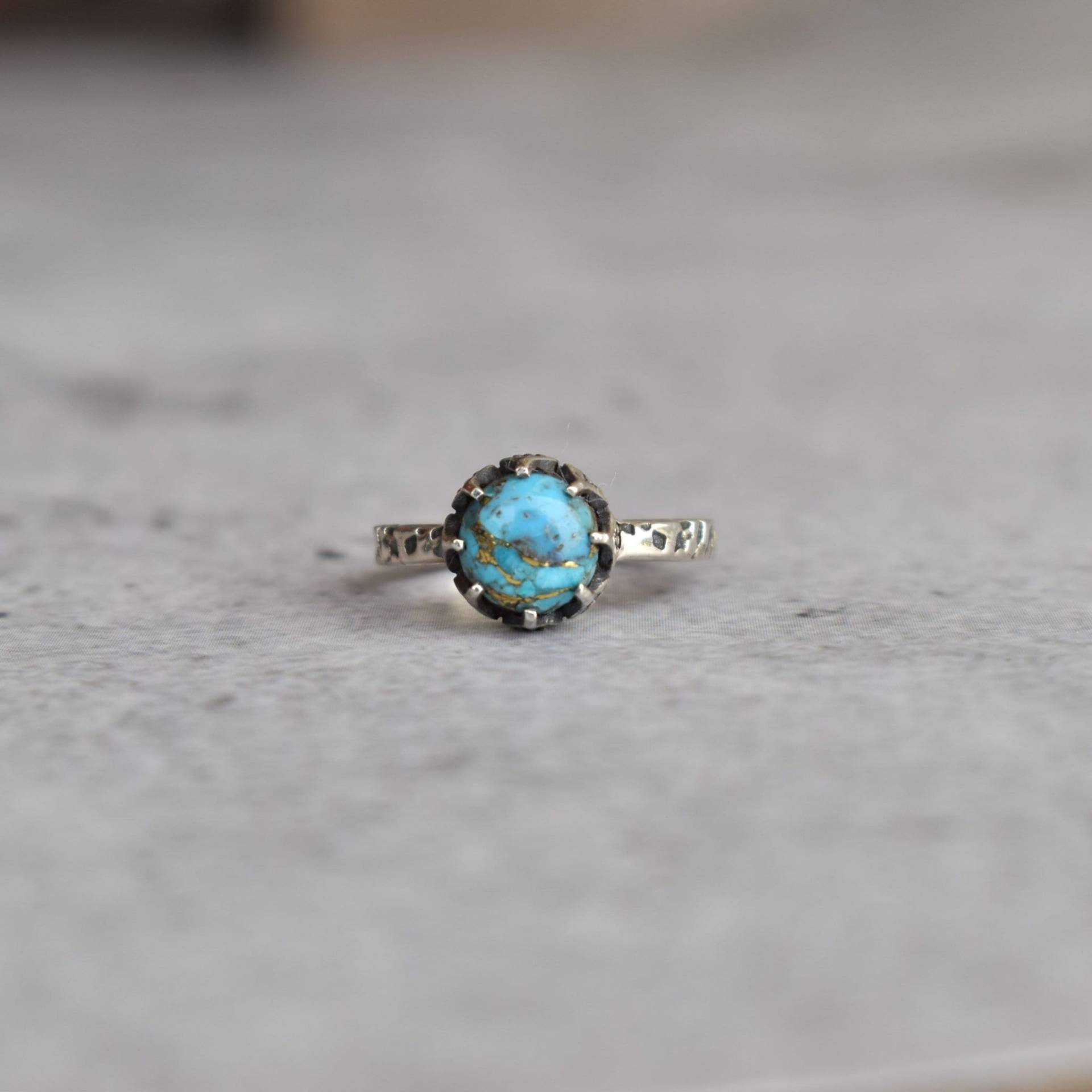 Echter Türkis Ring Sterling Silber Natur Inspiriert Bio Ring Brautjungfer Geschenk Handgemachter Geschenk Für Sie von KeetaLuxury