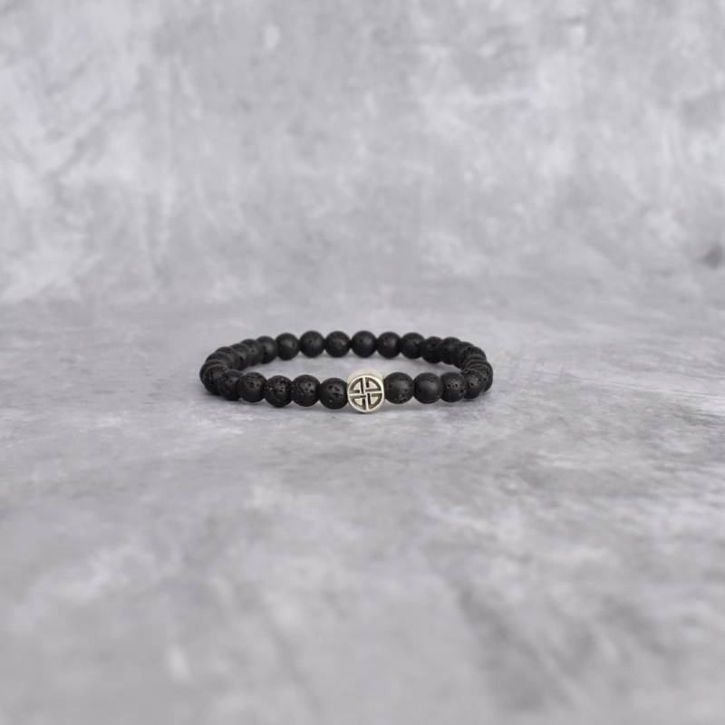 Echtes Lava Perlen Armband Dehnbares Schildknoten Bettelarmband Für Männer Diffuser Armband Einzigartige Geschenke Sie Und Ihn von KeetaLuxury