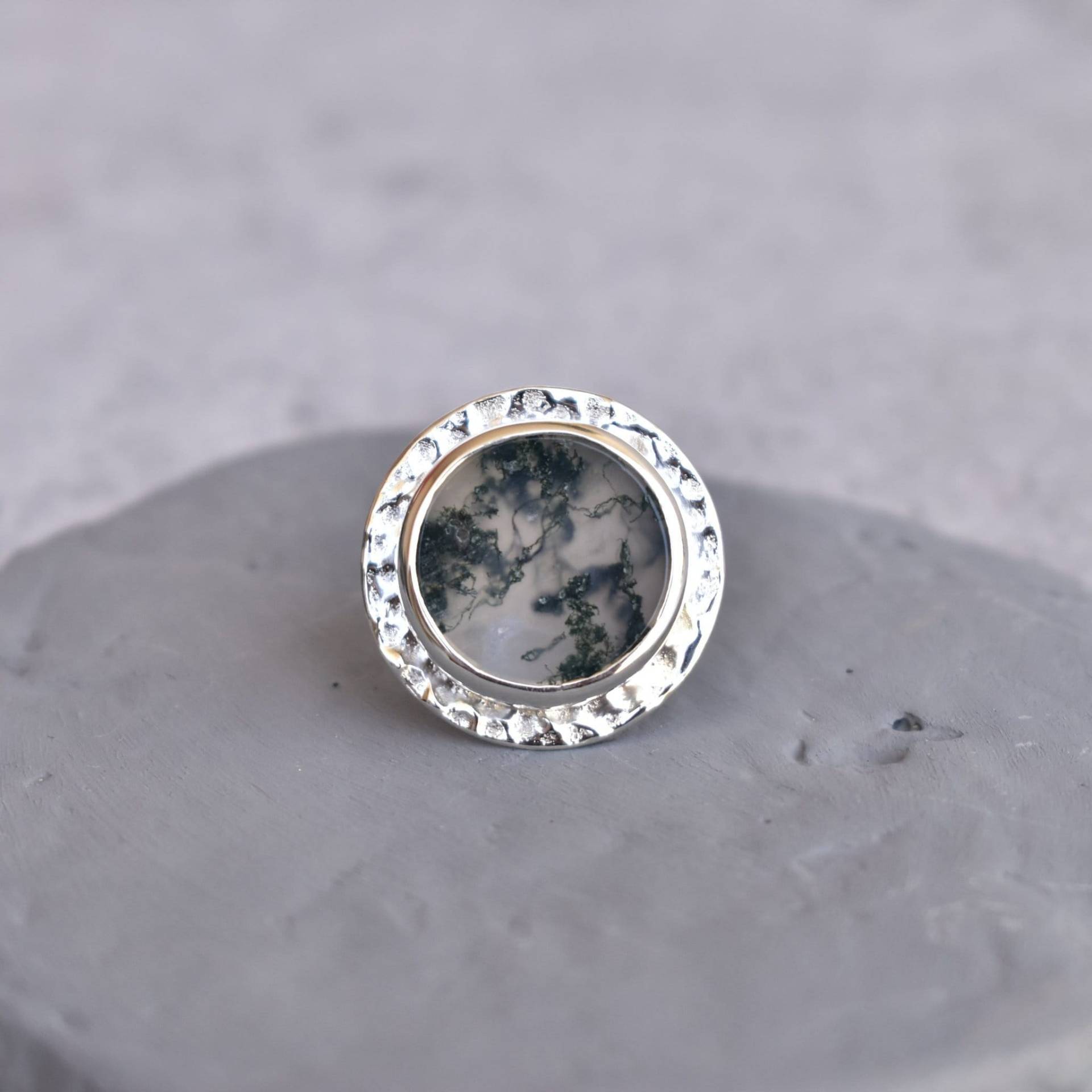 Moosachat Vintage Inspirierter Ring, Sterling Silber Ring Für Frauen, Großer Boho Modering, Brautjungfer Geschenk, Geschenk Sie von KeetaLuxury