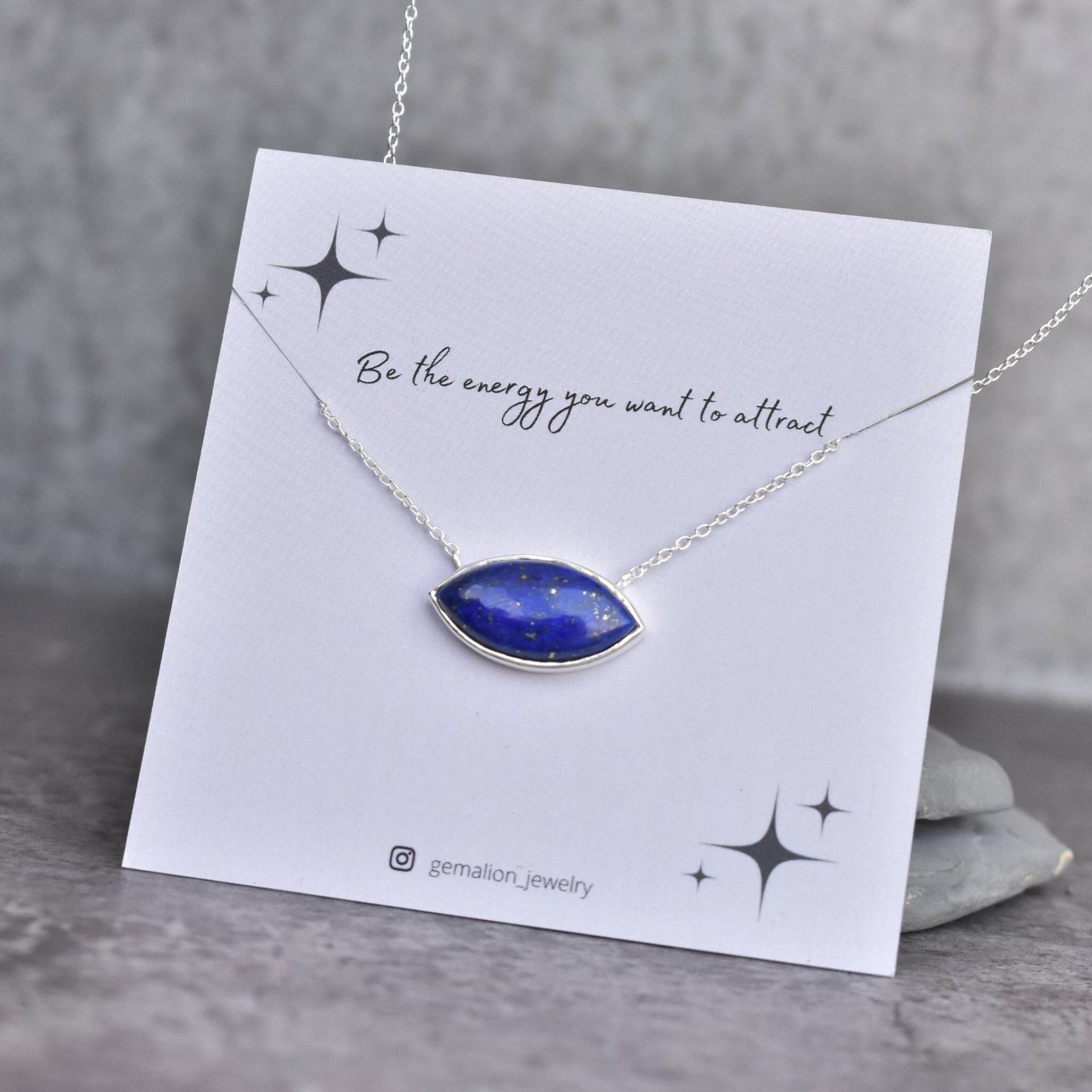 Natürliche Lapis Lazuli Halskette Blaue Halskette Für Frauen Handgemachte Sterling Silber Brautjungfer Geschenke von KeetaLuxury