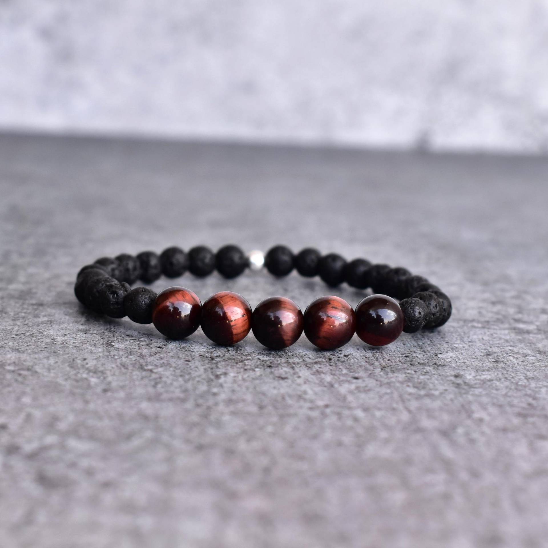 Natürliches Rotes Tigerauge Und Lava Perlenarmband Diffuser Armband Für Herren Dehnbares Handgemachtes Modearmbänder Ihn Natürliches Rotes Tigerauge Und Lava Perlenarmband Diffuser Armband Für Herren Dehnbares Handgemachtes Modearmbänder Ihn von KeetaLuxury