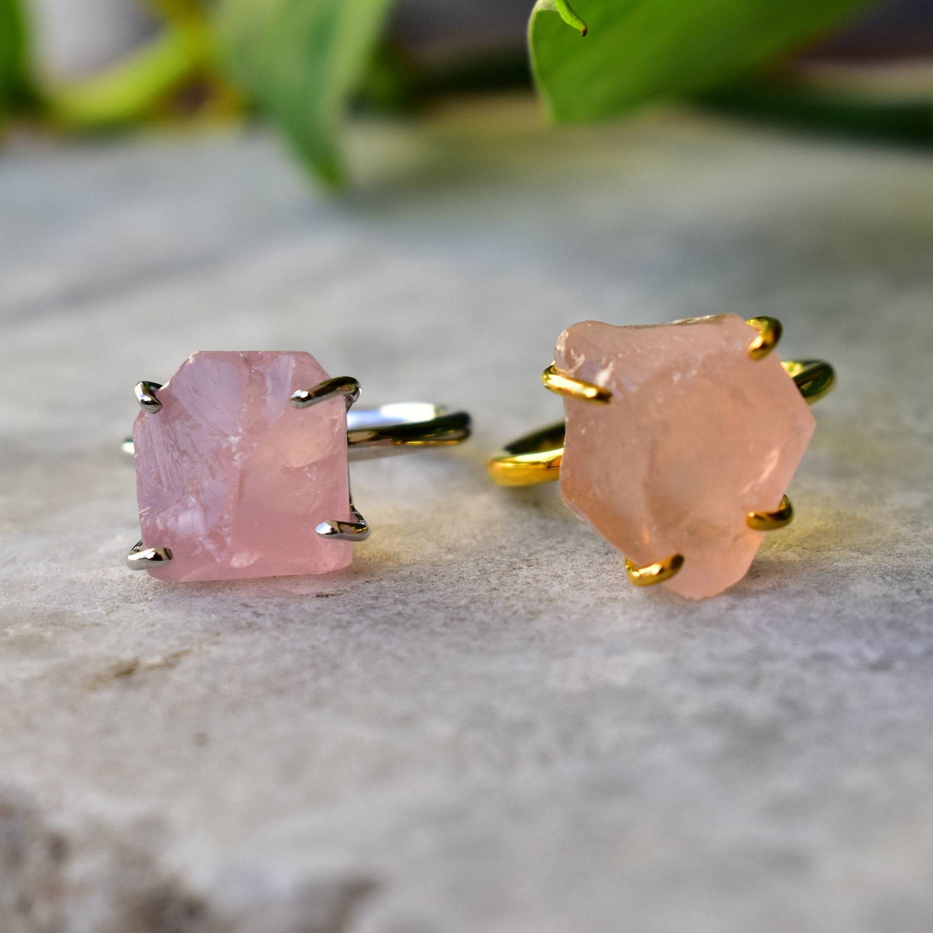 Roher Rosenquarz Ring, Handgemachter Roher Rosa Quarz Boho Rohkristall Rohkristalle Ring Schmuck, Einzigartiges Geschenk Für Sie von KeetaLuxury