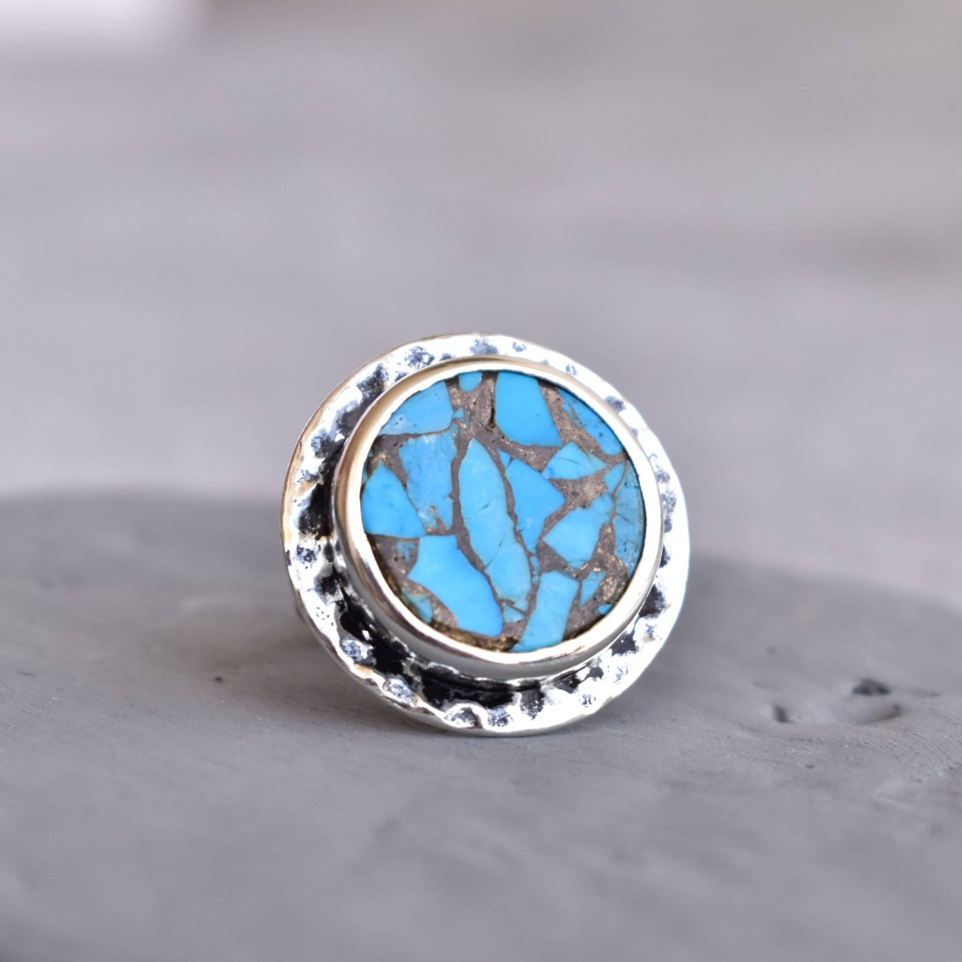 Vintage Inspirierter Türkis Ring, Sterling Silber Ring Für Frauen, Statement Boho Geschenk Sie von KeetaLuxury