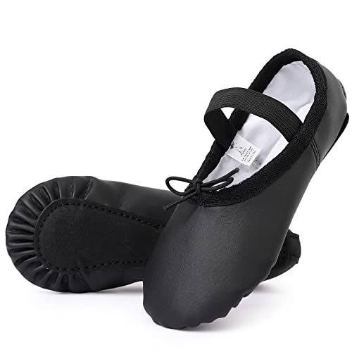 Kefiyis Ballettschuhe Mädchen Ballettschläppchen Mädchen Leder Ballettschuhe Damen Tanzschuhe Mädchen Kinder von Kefiyis