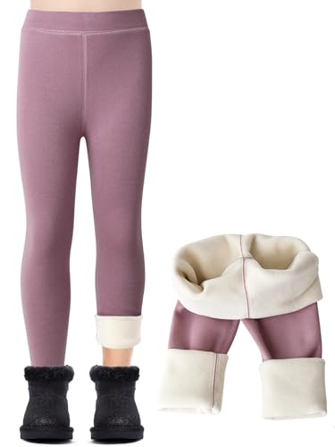 Kefiyis Thermoleggins für Mädchen Gefütterte Thermo Leggings Kinder Baumwolle Dick Warm Lange Winterleggins von Kefiyis