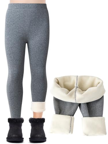 Kefiyis Thermoleggins für Mädchen Gefütterte Thermo Leggings Kinder Baumwolle Dick Warm Lange Winterleggins von Kefiyis