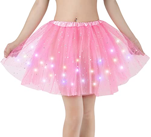 Kefiyis Tüllrock Damen LED Tütü Erwachsene Teenager Tutu Party Ballett Tanzen Fancy Dress Halloween Kostüm von Kefiyis