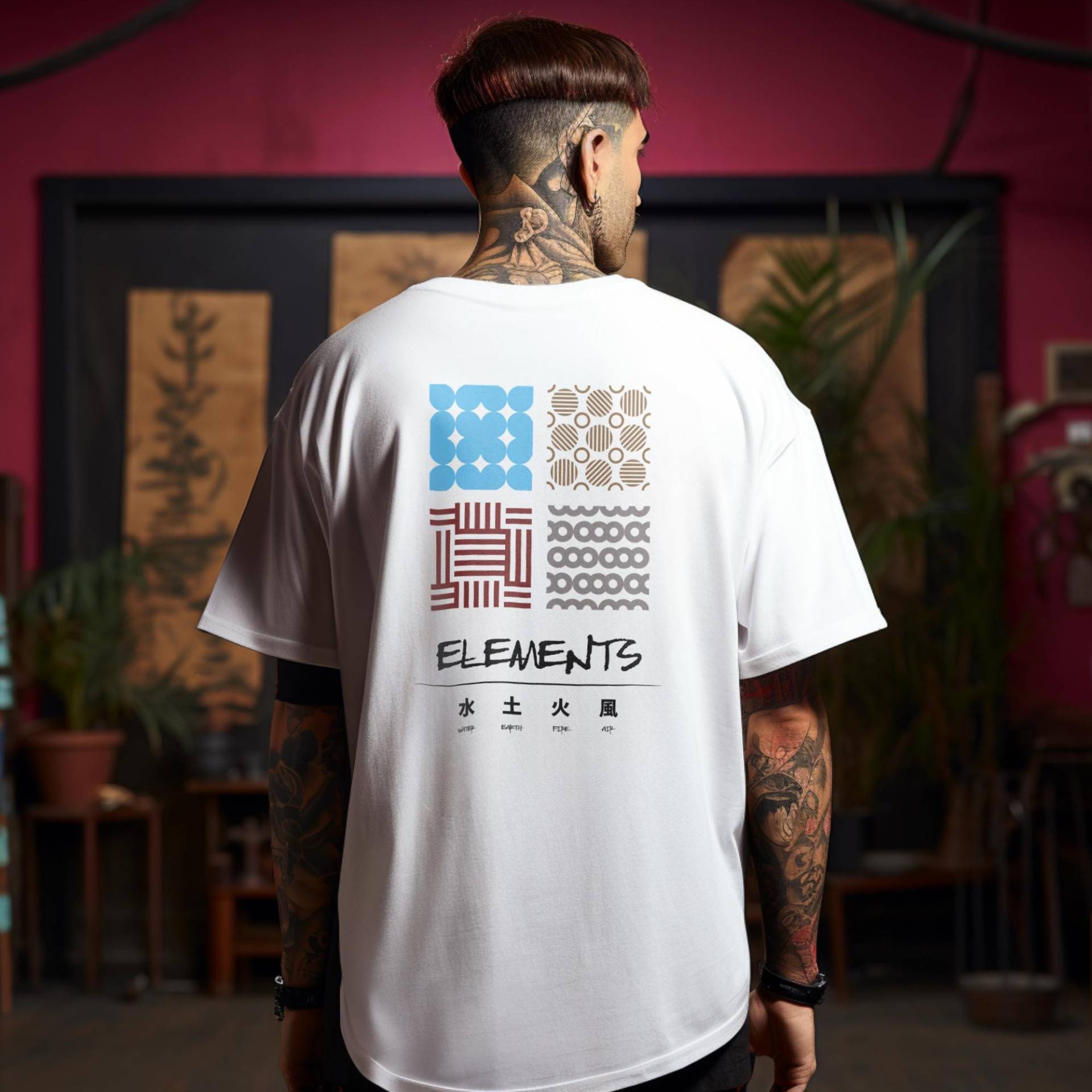 Elemente Shirt, Organic Oversize Fire, Water, Air, Earth, Avatar The Last Airbender Cartoon-Serie Elemente Shirt, Organic Oversize Fire, Water, Air, Earth, Avatar The Last Airbender Cartoon-Serie von Kegelhut