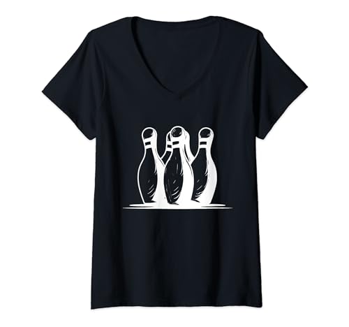 Damen Bowling Pins Grafik Kegeln Bowlingspiel T-Shirt mit V-Ausschnitt Damen Bowling Pins Grafik Kegeln Bowlingspiel T-Shirt mit V-Ausschnitt von Kegeln T-Shirts und Geschenkideen