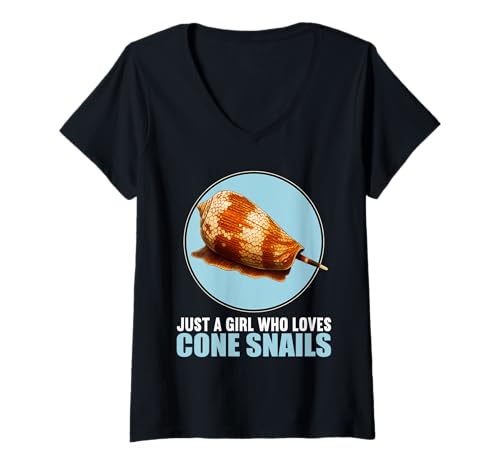 Damen Kegelschnecken Kegelschnecke T-Shirt mit V-Ausschnitt Damen Kegelschnecken Kegelschnecke T-Shirt mit V-Ausschnitt von Kegelschnecken Kegelschnecke Tier Shop