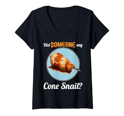 Damen Kegelschnecken Kegelschnecke T-Shirt mit V-Ausschnitt Damen Kegelschnecken Kegelschnecke T-Shirt mit V-Ausschnitt von Kegelschnecken Kegelschnecke Tier Shop