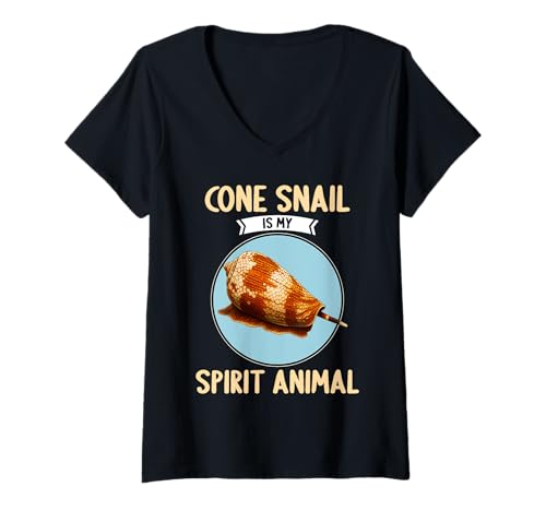 Damen Kegelschnecken Kegelschnecke T-Shirt mit V-Ausschnitt Damen Kegelschnecken Kegelschnecke T-Shirt mit V-Ausschnitt von Kegelschnecken Kegelschnecke Tier Shop
