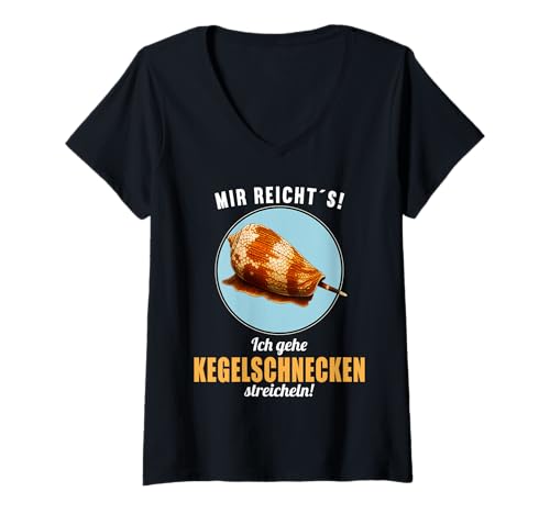 Damen Kegelschnecken Kegelschnecke T-Shirt mit V-Ausschnitt Damen Kegelschnecken Kegelschnecke T-Shirt mit V-Ausschnitt von Kegelschnecken Kegelschnecke Tier Shop