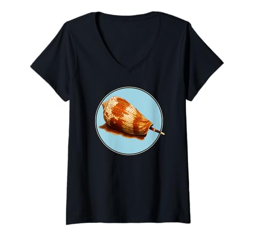 Damen Kegelschnecken Kegelschnecke T-Shirt mit V-Ausschnitt von Kegelschnecken Kegelschnecke Tier Shop