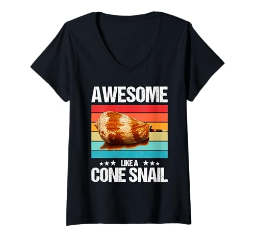 Damen Kegelschnecken Kegelschnecke T-Shirt mit V-Ausschnitt von Kegelschnecken Kegelschnecke Tier Shop