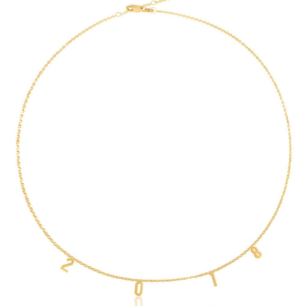 14 K Gold Personalisierte Nummer Halskette 14 K Gold Personalisierte Nummer Halskette von KeilaJewelry