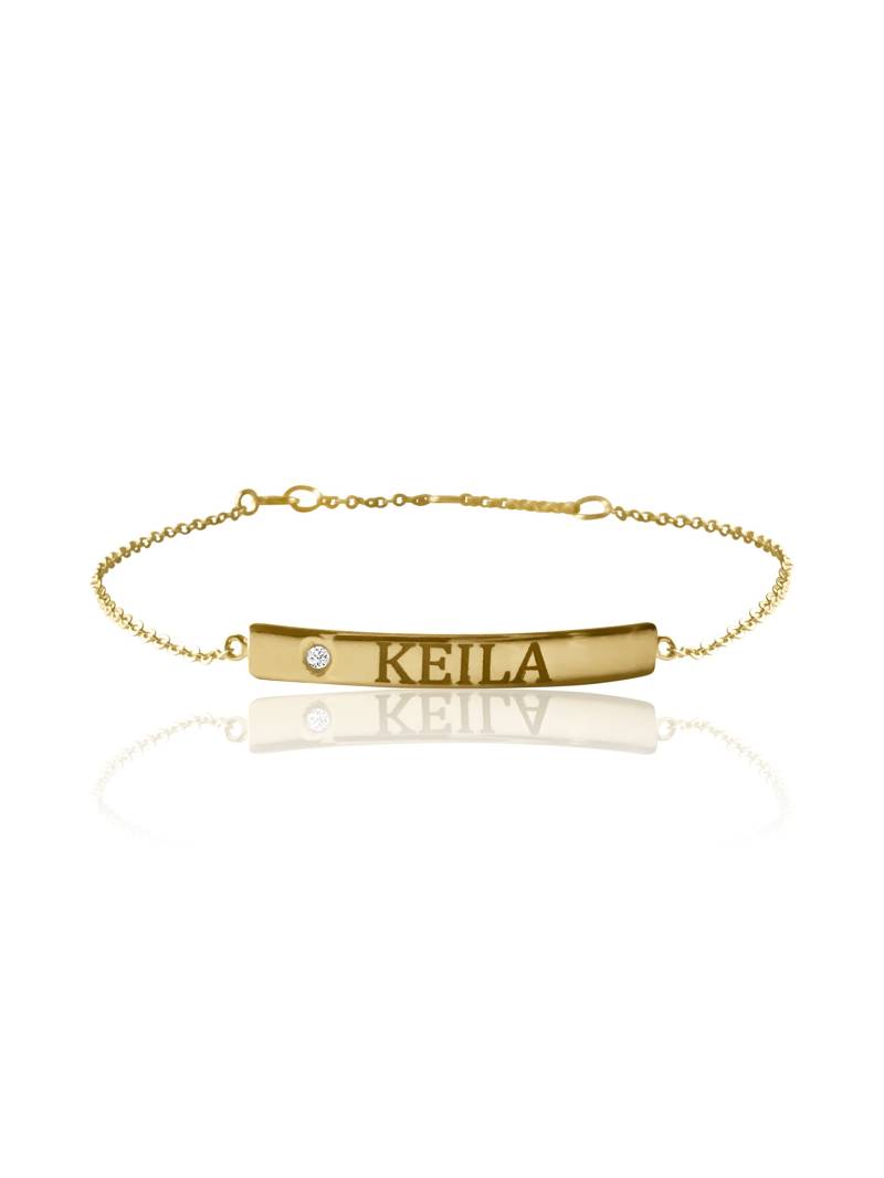 14K Gold Diamant Gravierbare Id Armband von KeilaJewelry