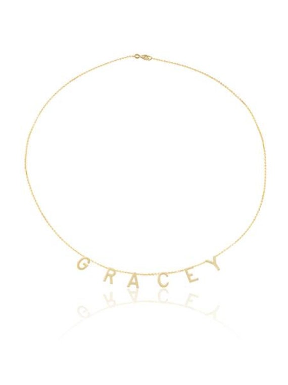 14Kt Gold Personalisierte Erste Halskette 14Kt Gold Personalisierte Erste Halskette von KeilaJewelry