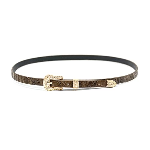 Keilin Lederhutbänder für Damen und Herren, verstellbare gewellte Westernhutbänder für Cowboyhüte, Fedora-Hüte, Strohhüte, Braunes eingelegtes Lederband mit goldfarbener Schnalle, 6 3/4-7 5/8 Keilin Lederhutbänder für Damen und Herren, verstellbare gewellte Westernhutbänder für Cowboyhüte, Fedora-Hüte, Strohhüte, Braunes eingelegtes Lederband mit goldfarbener Schnalle, 6 3/4-7 5/8 von Keilin