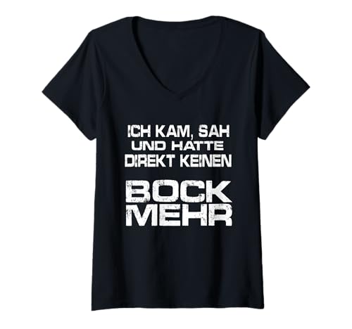 Damen Hetz Mich Nicht Ich kam SAH und Hatte direkt keinen Bock T-Shirt mit V-Ausschnitt Damen Hetz Mich Nicht Ich kam SAH und Hatte direkt keinen Bock T-Shirt mit V-Ausschnitt von Kein bock Ich kam sah und hatte direkt keinen bock