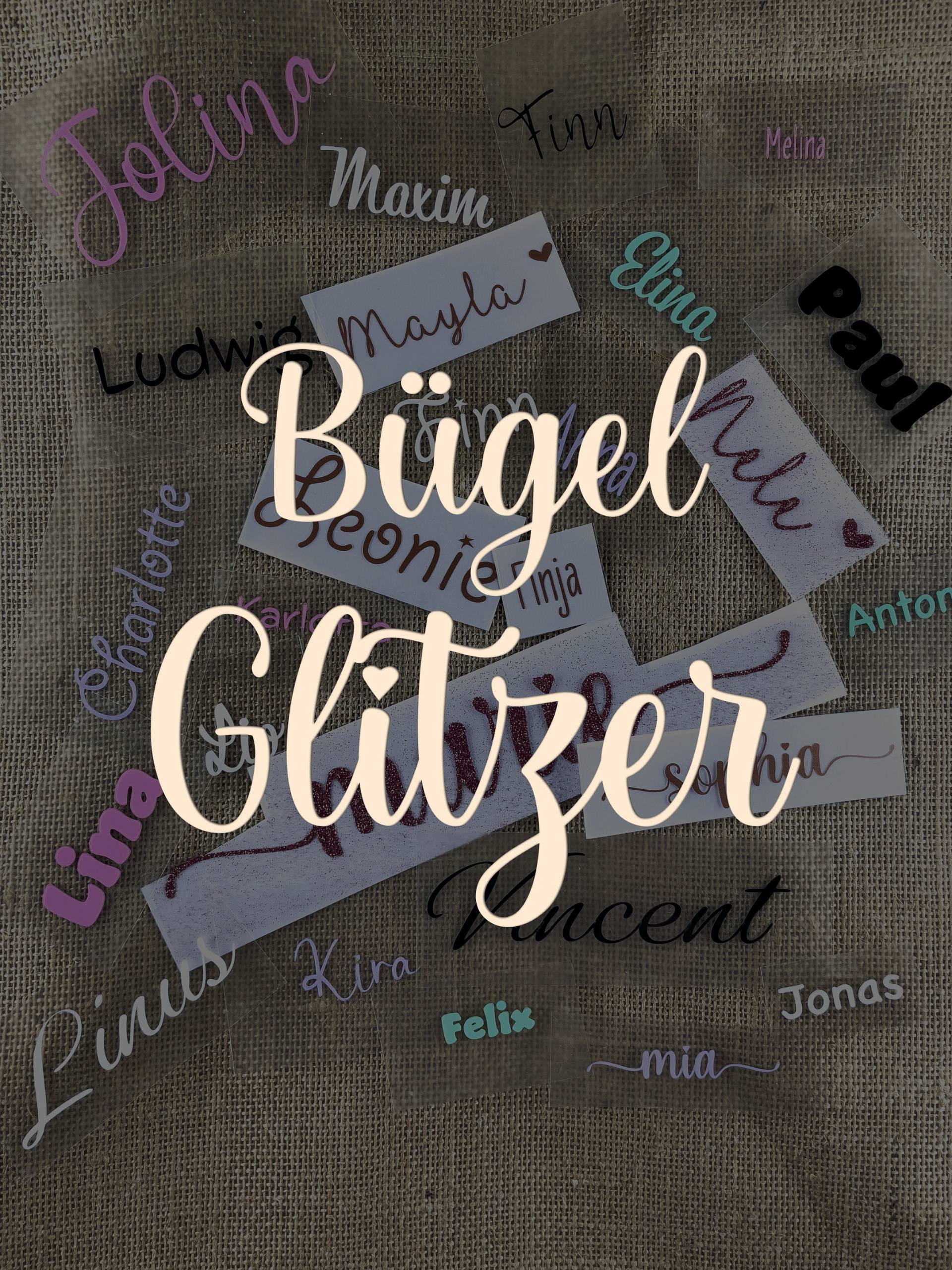 Glitzer Bügelfolie - Personalisierte Bügelaufkleber Mit Name Oder Spruch Glitzer Bügelfolie - Personalisierte Bügelaufkleber Mit Name Oder Spruch von KeinKonzept