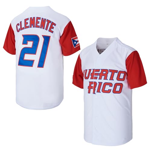 Kekambas Puerto Rico #21 Roberto Clemente World Game Classic Herren Baseball Trikot genäht von Kekambas