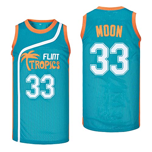 kekambas Herren #33 Moon Flint Tropics Movie Basketball Jersey Stitched, Grün , XX-Large von Kekambas