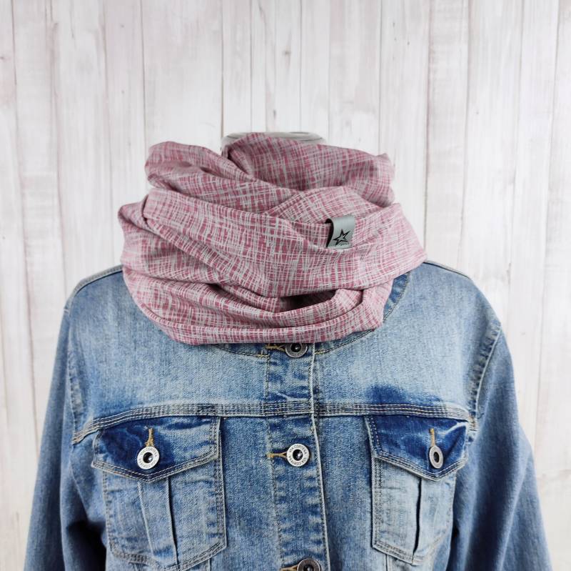 Loop Männer Frauen Unisex, Schlauchschal Altrosa Grau Schraffiert von Kekero