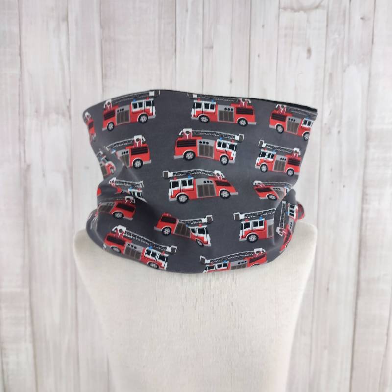 Loop Schlupfschal Feuerwehr Auf Dunkelgrau, Loopschal Für Kinder von Kekero