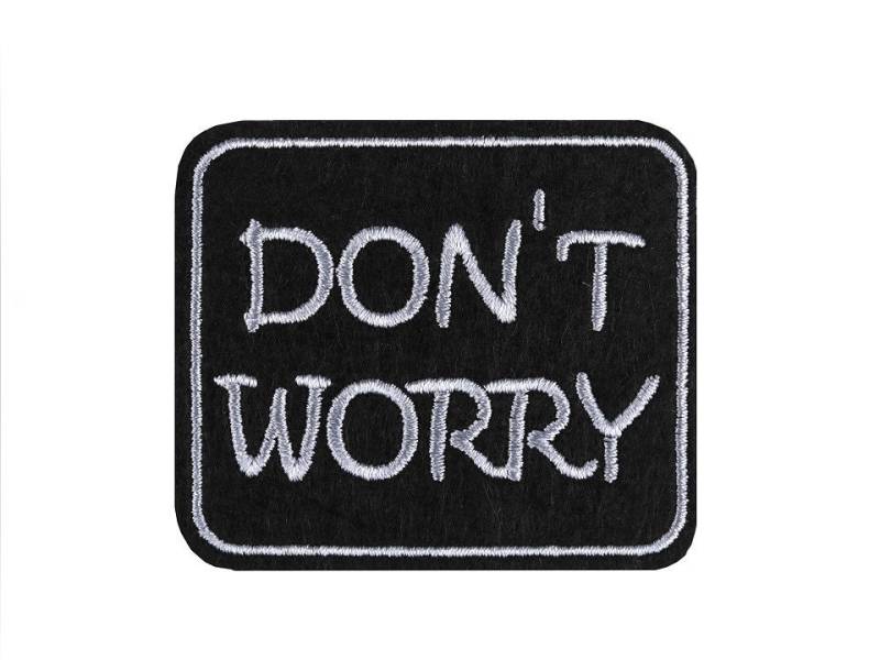 Aufbügler "Don T Worry" Grau, Größe Ca. 6 X 5 cm von KekeroStoffe