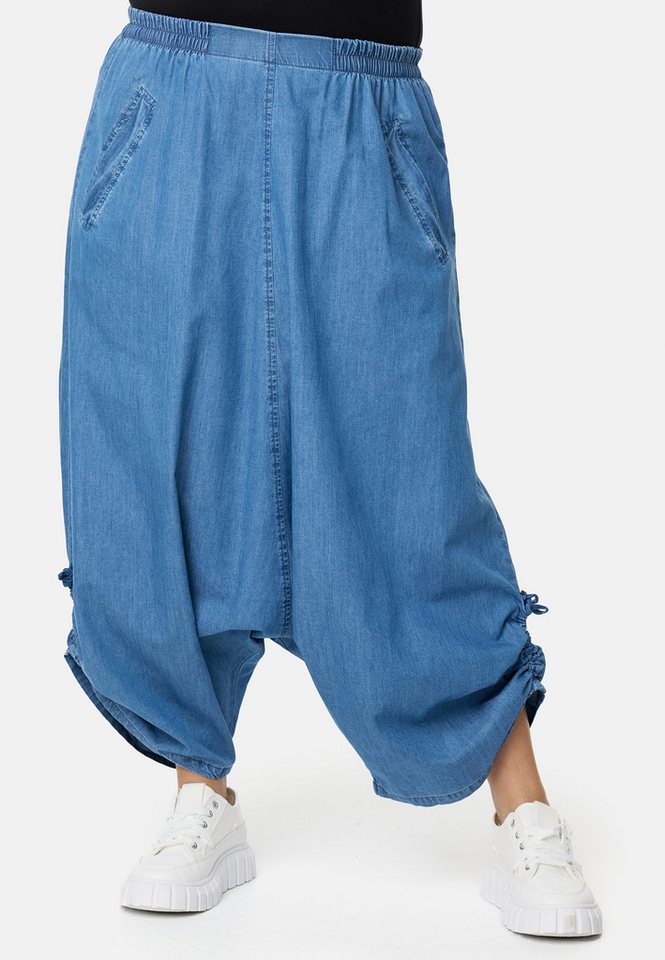 Kekoo Haremshose Weite Hose in Denim Look aus 100% Baumwolle von Kekoo