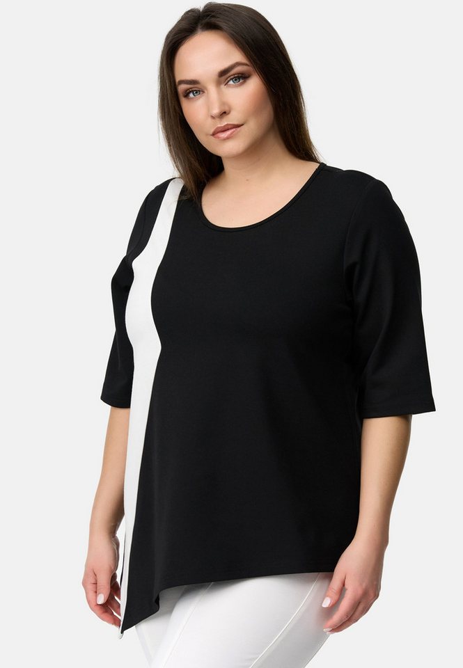 Kekoo Tunikashirt A-Linie Shirt zweifarbig aus weicher Viskose mit Stretch 'Velia' von Kekoo