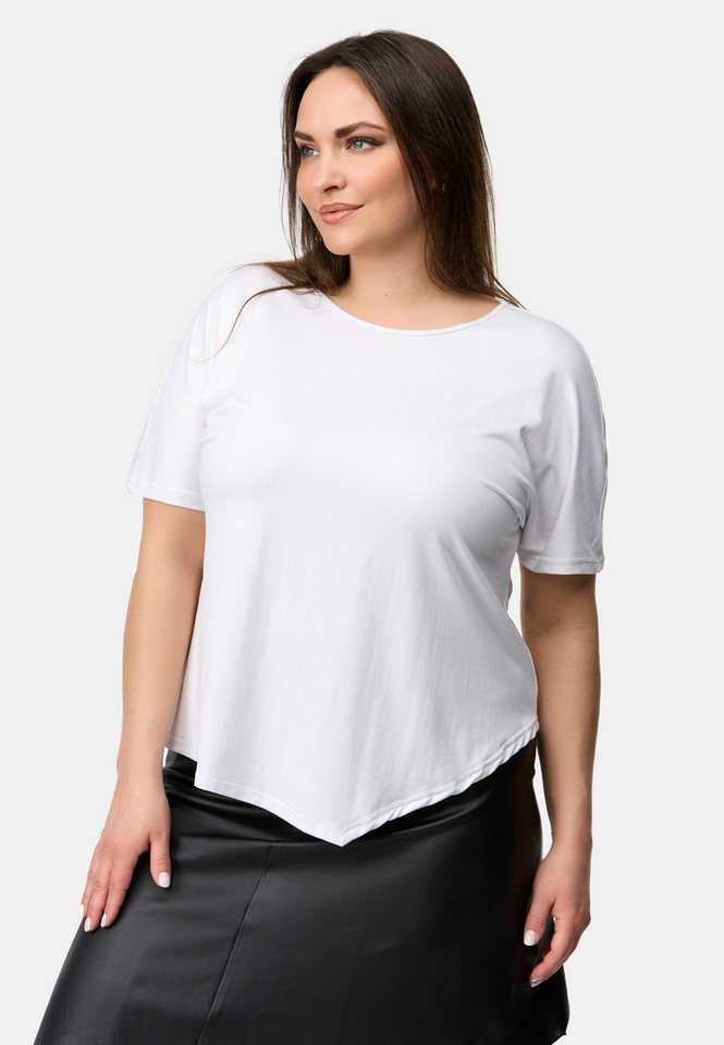 Kekoo Tunikashirt Shirt asymmetrisch halbarm mit Stetch 'Lara' von Kekoo