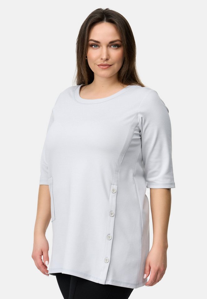 Kekoo Tunikashirt Shirt halbarm aus weicher Viskose mit Stretch 'Velia' von Kekoo