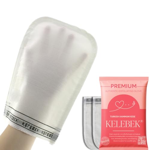 Kelebek 2er-Set Peelinghandschuhe für empfindliche Haut, Achseln & Intimbereich, Türkisches Kese für Damen & Herren, Exfoliating Gloves für Dusche & Hamam, Körperpeeling & Tiefenreinigung von Kelebek