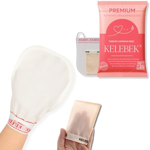 Kelebek für Gesicht & Körper 2er-Set Peeling-Handschuhe – Türkisches Kese für Damen & Herren – Exfoliating Gloves für Dusche & Hamam – Körperpeeling & Tiefenreinigung von Kelebek