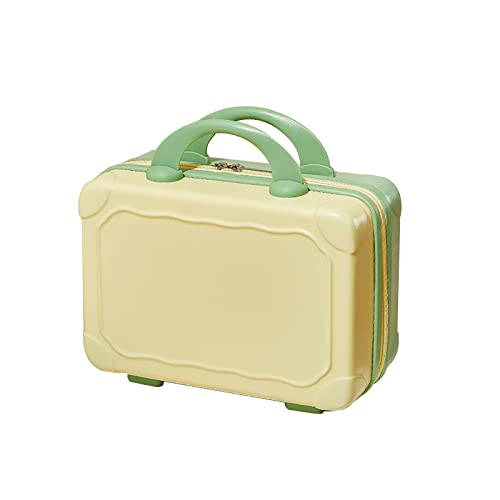 ABS-Kosmetiktasche, 35,6 cm, tragbar, Reise-Make-up, Koffer, dekorative Handgepäck-Tragetasche für Damen und Mädchen, Handgepäck, Gelb mit Matcha, Mass Beauty ABS-Kosmetiktasche, 35,6 cm, tragbar, Reise-Make-up, Koffer, dekorative Handgepäck-Tragetasche für Damen und Mädchen, Handgepäck, Gelb mit Matcha, Mass Beauty von Kelisdi
