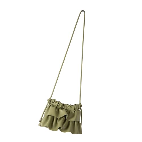Damen-Umhängetasche, koreanischer Stil, Umhängetasche, plissiert, Kuriertasche, PU-Leder, elegante Tragetaschen, koreanischer Stil, Schulterfalten, Umhängetasche, PU-Ledereimer, grün, One Size Damen-Umhängetasche, koreanischer Stil, Umhängetasche, plissiert, Kuriertasche, PU-Leder, elegante Tragetaschen, koreanischer Stil, Schulterfalten, Umhängetasche, PU-Ledereimer, grün, One Size von Kelisdi