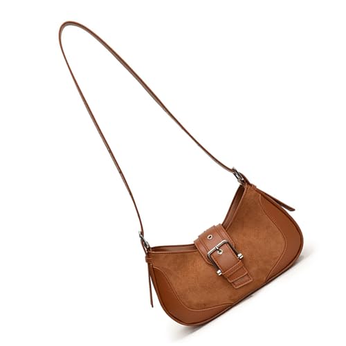 Elegante Damen Achselbörse Retro Umhängetasche Matte Patchwork Designs mit viel Platz Handtasche für wesentliche Unterarmgeldbörse, braun, One Size Elegante Damen Achselbörse Retro Umhängetasche Matte Patchwork Designs mit viel Platz Handtasche für wesentliche Unterarmgeldbörse, braun, One Size von Kelisdi