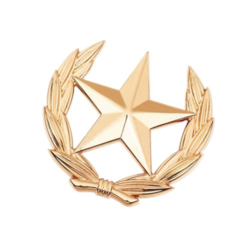 Elegante Metall-Brosche mit Weizenohren und Stern, symbolischer Schmuck, Weizenstern-Anstecknadel für legere oder formelle Anlässe, symbolische Erntehoffnung, S, Wie beschrieben von Kelisdi