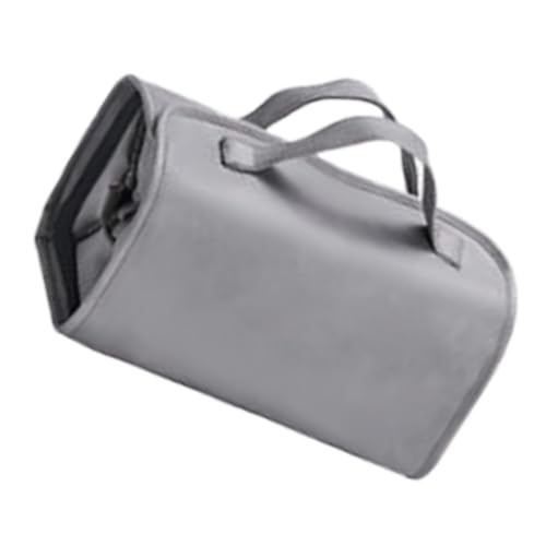 Faltbare hängende Kulturtasche mit 4 abnehmbaren Fächern Camping Kosmetiktasche für Damen und Mädchen Leder Kosmetik, grau, Mass Beauty von Kelisdi