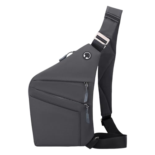 Herren Brusttasche mit fortschrittlichen Sicherheitsdesigns und bequemem Riemen, Schultertasche, Umhängetasche, für den täglichen Gebrauch, grau, One Size Herren Brusttasche mit fortschrittlichen Sicherheitsdesigns und bequemem Riemen, Schultertasche, Umhängetasche, für den täglichen Gebrauch, grau, One Size von Kelisdi