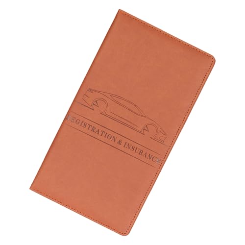 Kartenhalter und Versicherungshalter, Auto-Dokumentenhalter für Auto, Anhänger, LKW, Fahrzeug, Handschuhfach, Auto-Organizer, Registrierung und Versicherung, braun, One Size von Kelisdi