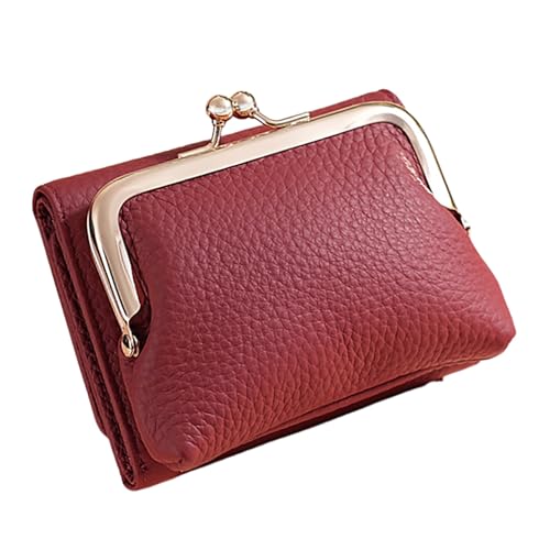 Kelisdi Damen Kurze Geldbörse mit Münzfach und Fotoschlitz PU Leder Kartenhalter Münzgeldbörse Kleingeldtaschen Essential Travel Wallet, a, Mass Beauty von Kelisdi