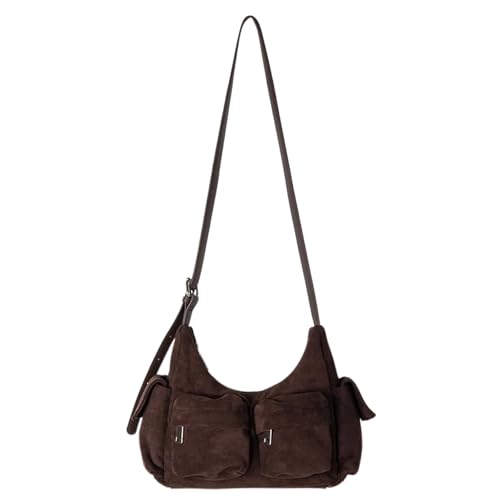 Kelisdi Damen-Umhängetasche mit verstellbarem Riemen, mehrere Reißverschlusstaschen, Schultertaschen für Reisen und den täglichen Gebrauch, Crossbody-Tasche, coffee, One Size von Kelisdi
